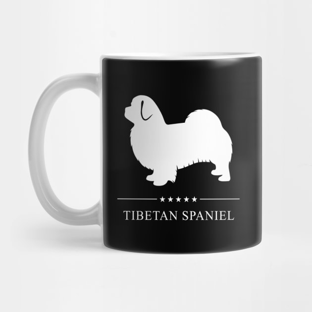 Tibetan Spaniel Dog White Silhouette by millersye